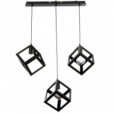 Φωτιστικό Κρεμαστό 3xE27 230V σε Ράγα Μαύρο 4400-3-BL